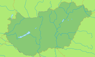 Ungarn in grün - Vektor