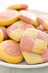colored butter biscuits