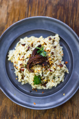 Wild mushrooms risotto.