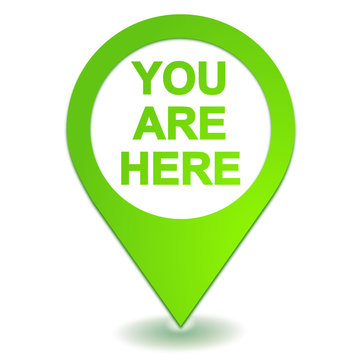 you are here on green symbol geolocation