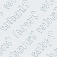 Question words walpaper. 3d seamless background. Vector EPS10.