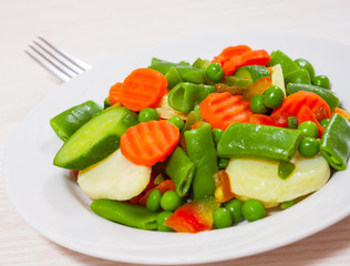 Mixed vegetables on a plate