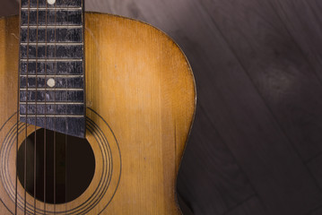 Obraz premium Acoustic guitar closeup