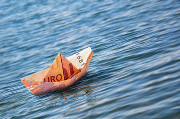 Boat Euro Money Origami