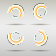 chart set with shadow. business documents, icon