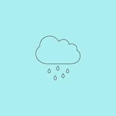 Cloud with rain weather vector icon