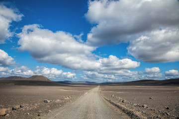 Empty dirt road in iceland
