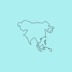 Asia map vector