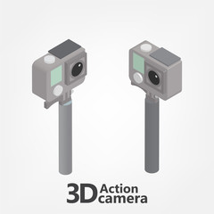 isometric 3d action camera vector