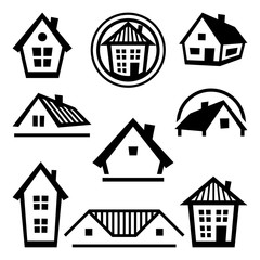 House logo templates. Set of real estate design concepts