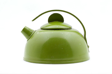 Old kettle isolated on white background