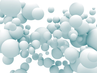 Abstract White Chaotic Spheres Particles Background