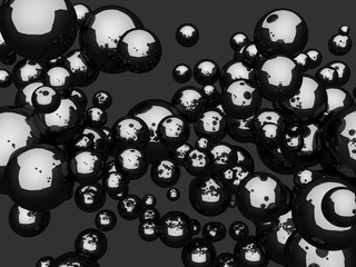 Abstract Chaotic Spheres Particles Dark Background © VERSUSstudio