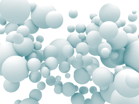 Abstract White Chaotic Spheres Particles Background © VERSUSstudio