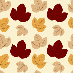 soft autumn leaf seamless vector pattern background texture illustration