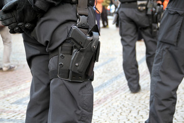 Polizeieinsatz zur öffentlichen Sicherheit bei Protesten