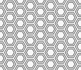 Gray and White Hexagon Tile Pattern Repeat Background