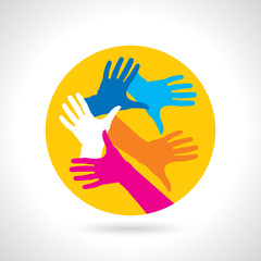 creative hand icon, a teamwork concept