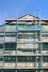 scaffolding, repair of house facade