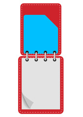 Cover  red paper notebook, Vector illustration