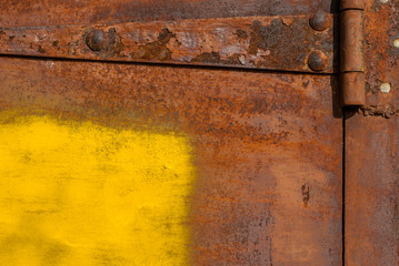 surface of rusty iron with remnants of old paint texture background