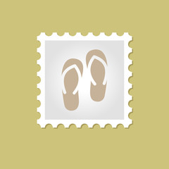 Flip Flops vector stamp 