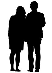 Couple of young guy and girl on white background