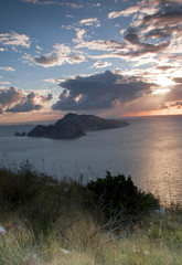 Tramonto sull'isola di Capri