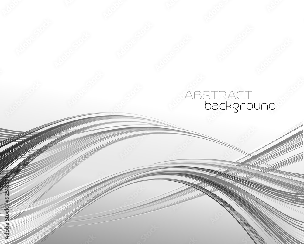 Aufkleber Abstract template background with curved wave. 