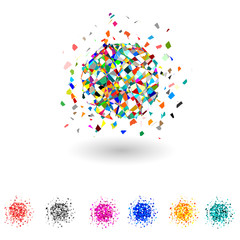 Vector color explosion. Set.