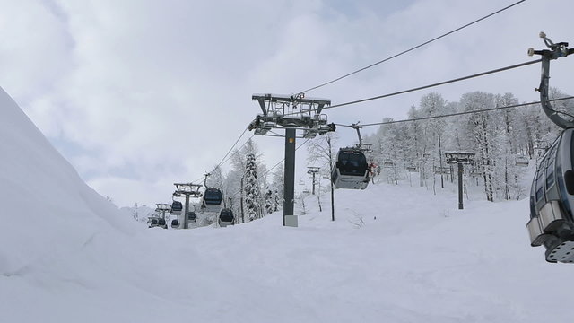 Gondola ski lift in Rosa Khutor Alpine Resort