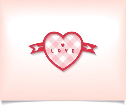 Love symbol heart with arrow on tender background. Vector eps10