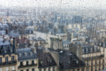PARIS, FRANCE, on SEPTEMBER 27, 2015. A view of the city from a window from a high point during a...