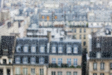 PARIS, FRANCE, on SEPTEMBER 27, 2015. A view of the city from a window from a high point during a...
