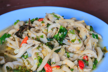 Stir fried pork with mushroom