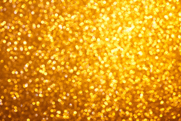 Small warm bright golden lights bokeh background