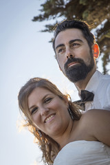 Wedding day at sea and in the forest