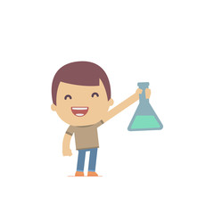 illustration of a simple flat style funny casual character