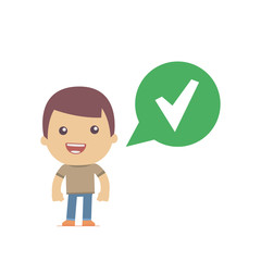 illustration of a simple flat style funny casual character