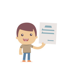 illustration of a simple flat style funny casual character