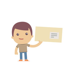 illustration of a simple flat style funny casual character