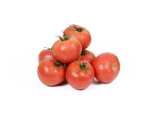Pinke Tomaten auf weißem Hintergrund