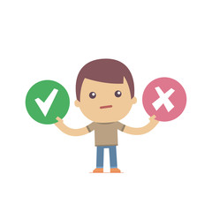 illustration of a simple flat style funny casual character