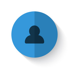 Flat style Profile illustration on blue folded circle with shado