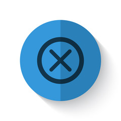 Flat style Cancel illustration on blue folded circle with shadow