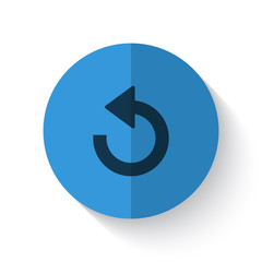 Flat style Undo illustration on blue folded circle with shadows