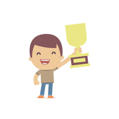 illustration of a simple flat style funny casual character