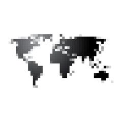World map illustration pixel