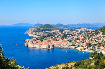 Naklejka na ściany i meble panoramic view of old city, Dubrovnik Croatia