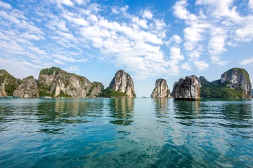 Rolgordijnen Limestone islands in Halong Bay, North Vietnam. © R.M. Nunes